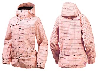 ������ Burton AFTERHOURS JACKET prep pink birds on a wire print